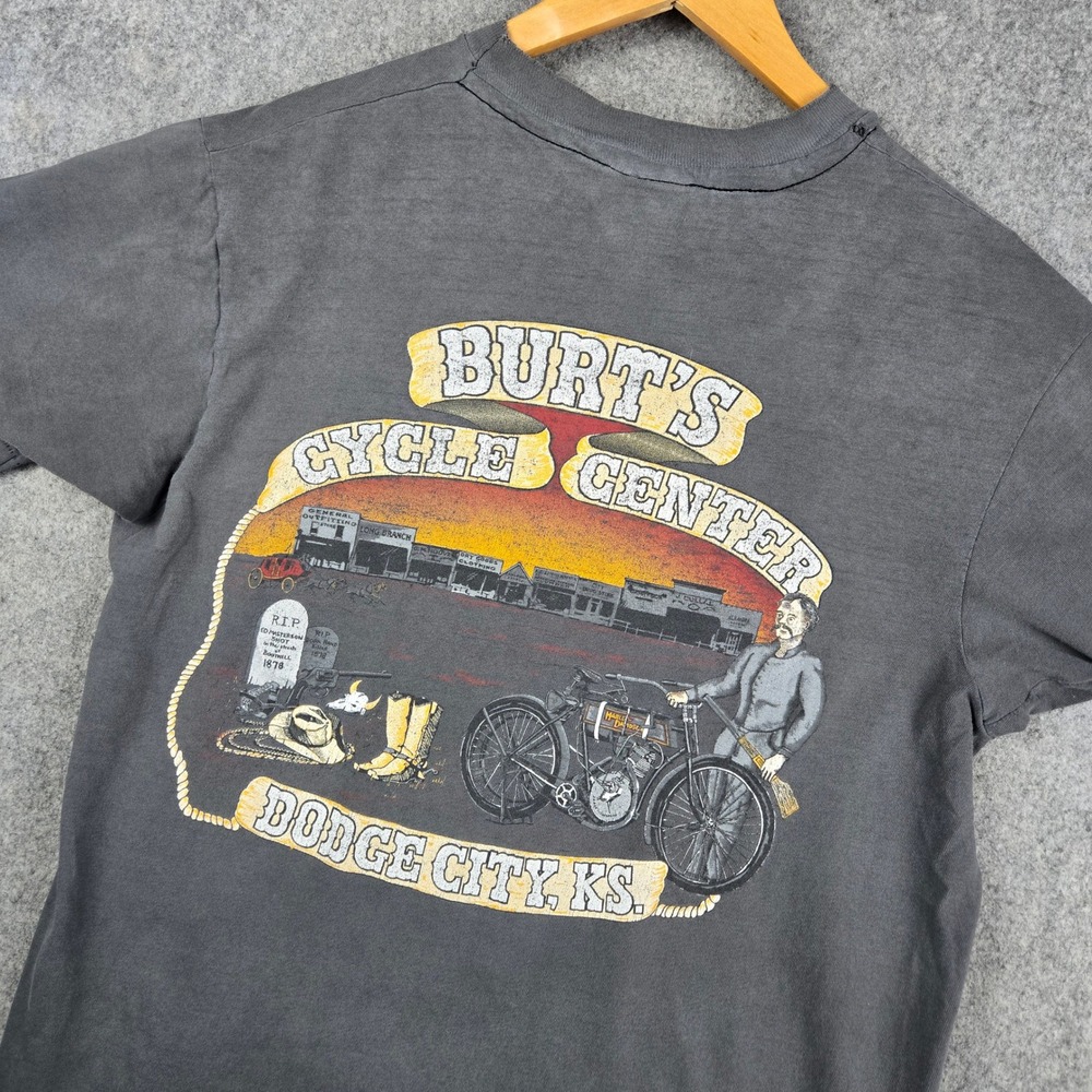 Vtg Harley Davidson Shirt Mens L Faded Black Real Men Wear Black Grunge 90s - Picture 2 of 12